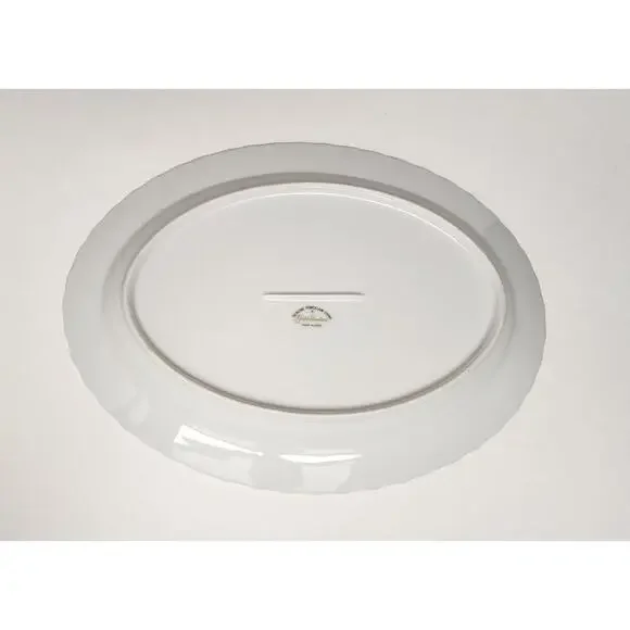 Gold Standard White Silver & Pink /1 Round & 3 Oval Serving Platter/ 2 Creamer